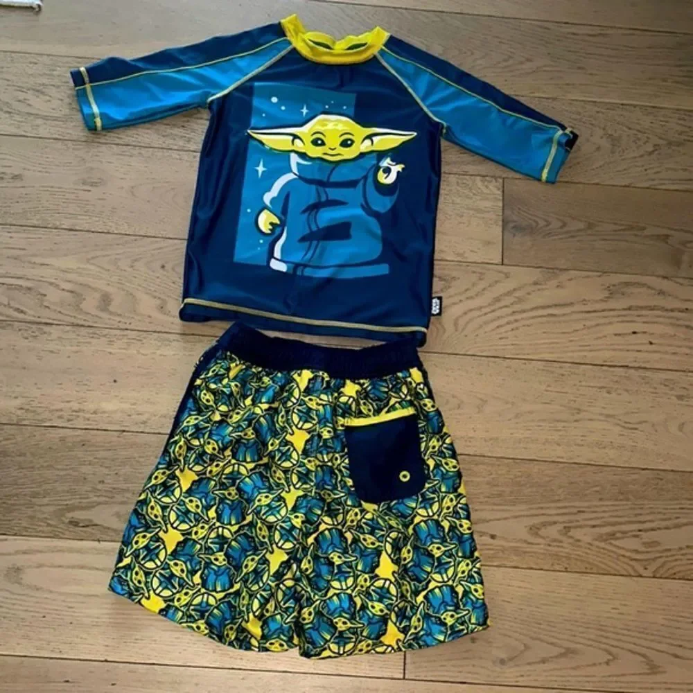 Star Wars Grogu Swim Trunks/Rush‎ Guard Top Set